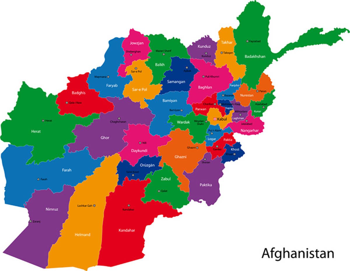 Map of the Islamic Republic of Afghanistan